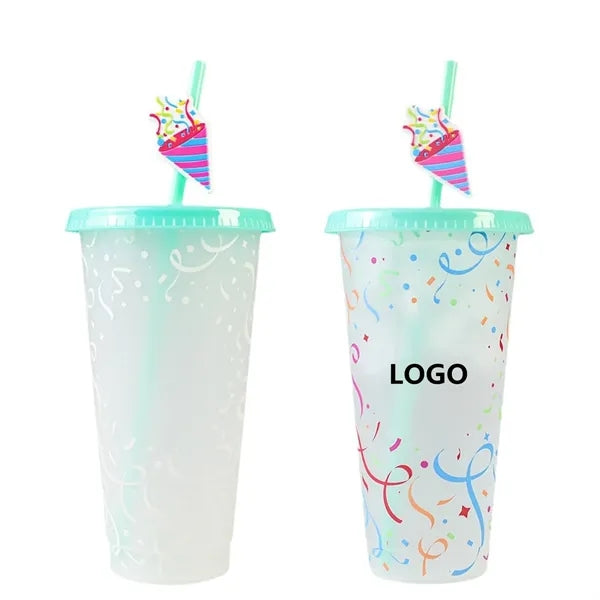 24 Oz. Color-Changing Cup With Lid And Straw