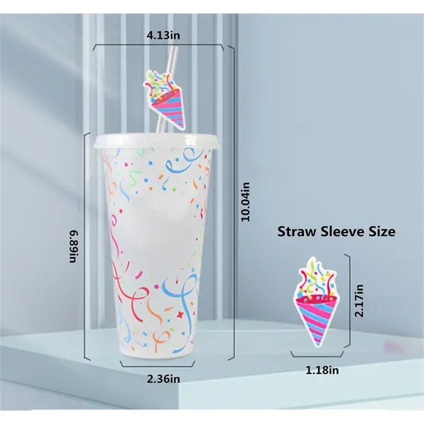 24 Oz. Color-Changing Cup With Lid And Straw