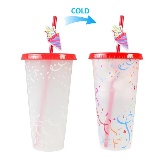 24 Oz. Color-Changing Cup With Lid And Straw