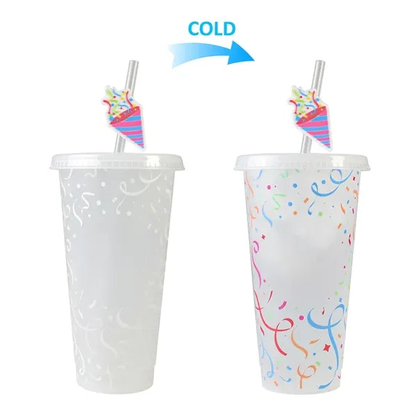 24 Oz. Color-Changing Cup With Lid And Straw