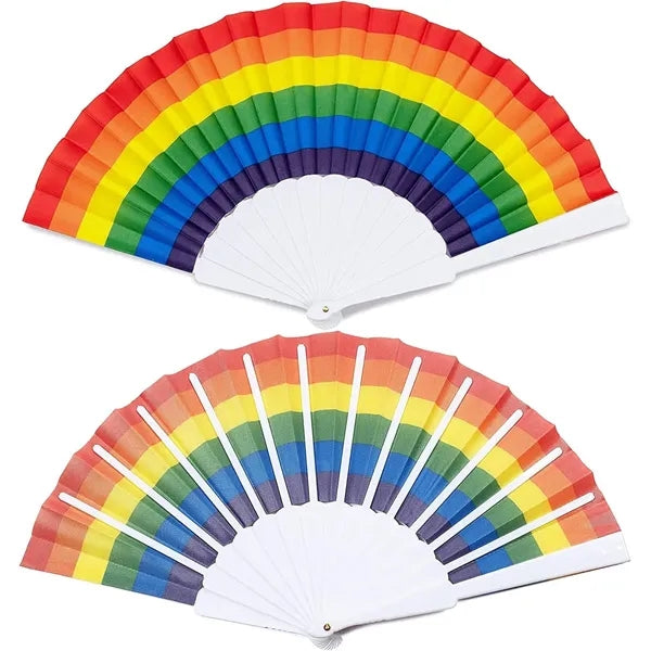 Portable Rainbow Folding Rave Hand Fan