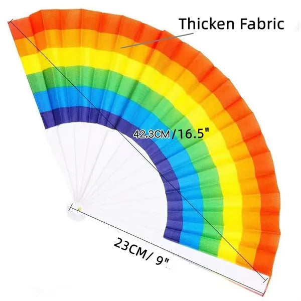 Portable Rainbow Folding Rave Hand Fan