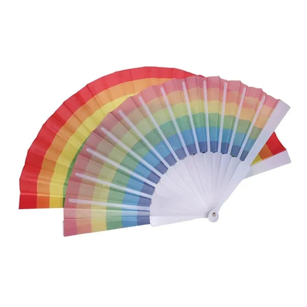 Portable Rainbow Folding Rave Hand Fan