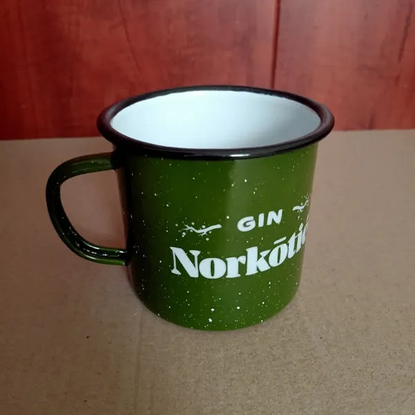 12 oz Enamel Coffee Cup with Custom Pattern