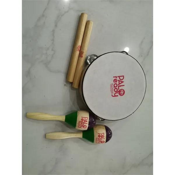Toddler Tambourine Wood Stick Maraca Orff Instrument Set