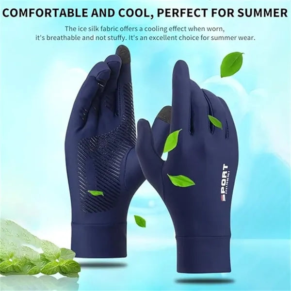 Sun Protection UV Gloves For Woman Man Ice Silk Full Finger