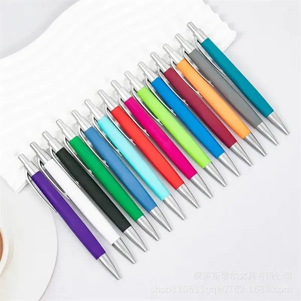 Colored Rubberized Sleek Ballpoint Pens