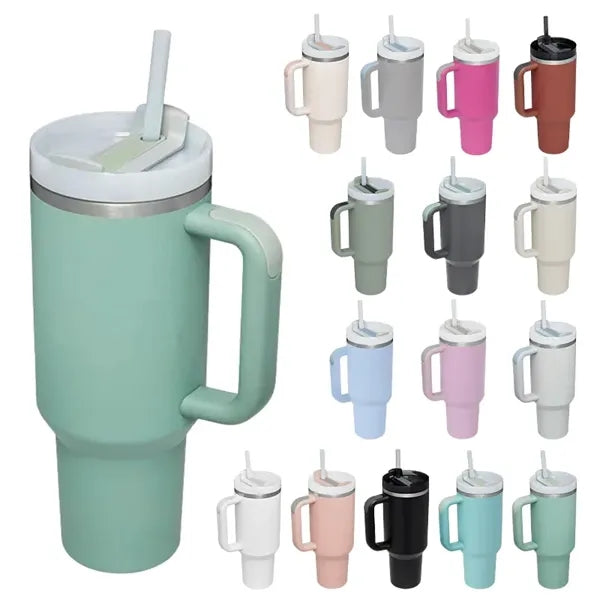 40oz Stainless Steel Vacuum Insulated Tumbler w/ Lid Straw