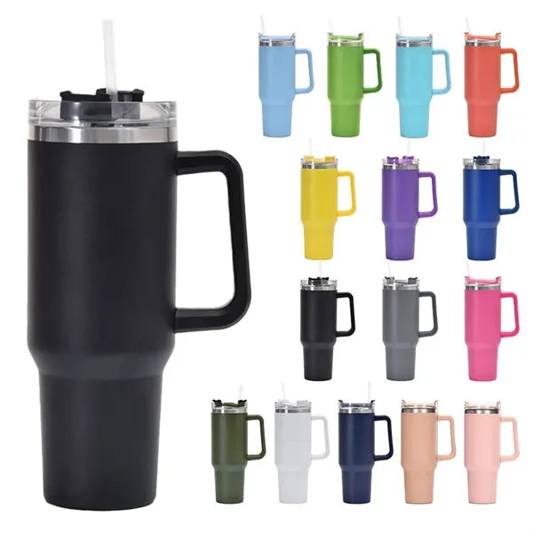 40oz Stainless Steel Vacuum Insulated Tumbler w/ Lid Straw