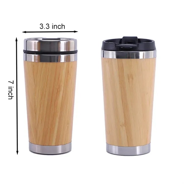 15oz Travel Coffee Cup Eco Friendly Bamboo Thermo