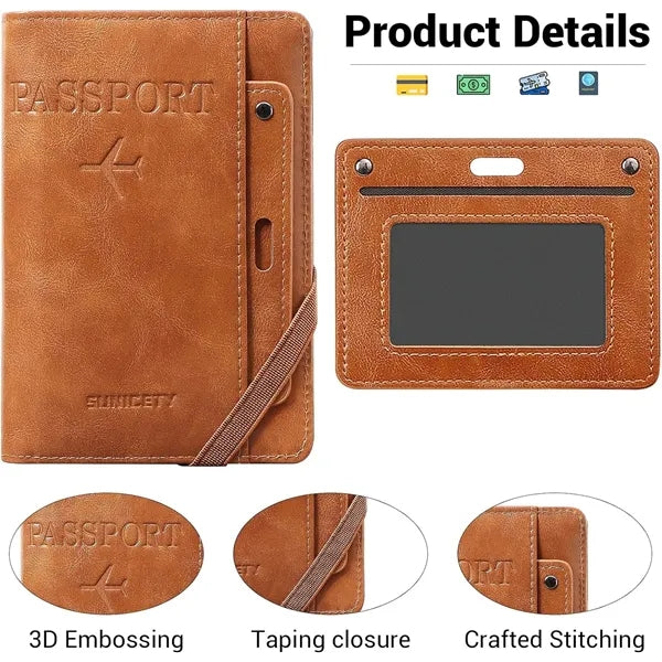 Men'S Passport Waterproof Rfid Blocking Travel Wallet