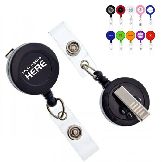 30" Cord Plastic Round Retractable Badge Reel