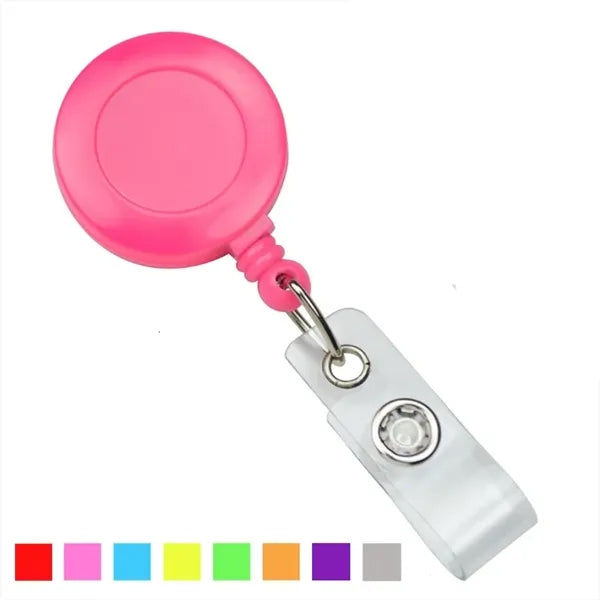 30" Cord Plastic Round Retractable Badge Reel