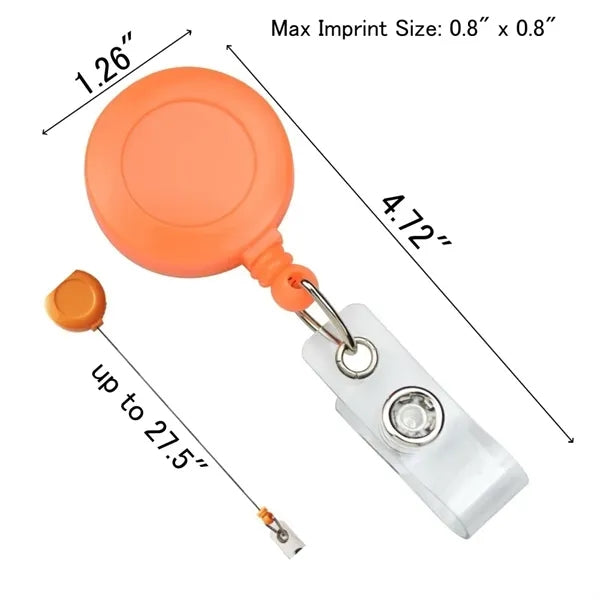 30" Cord Plastic Round Retractable Badge Reel
