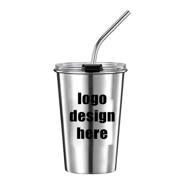 16Oz Beer Cup Stainless Steel Water Bottle Bar Supplies