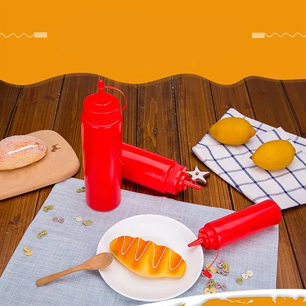 24 oz Plastic Squeeze Sauce Bottles with Nozzle Caps
