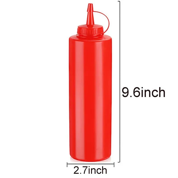 24 oz Plastic Squeeze Sauce Bottles with Nozzle Caps