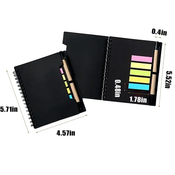 Notebooks With Sticky Notes Ballpoint Pens Set