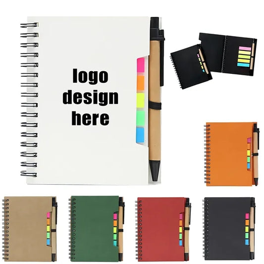 Notebooks With Sticky Notes Ballpoint Pens Set