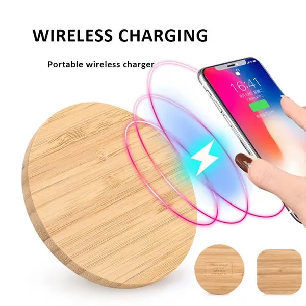 15W Wooden Fast Charger, Portable Charging Pad For Home Use