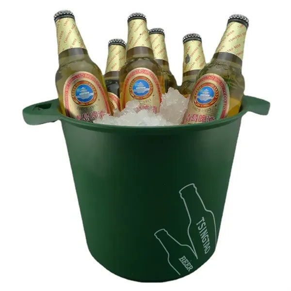 Plastic ice bucket with bottle opener