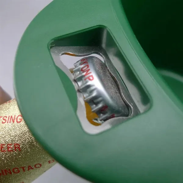 Plastic ice bucket with bottle opener