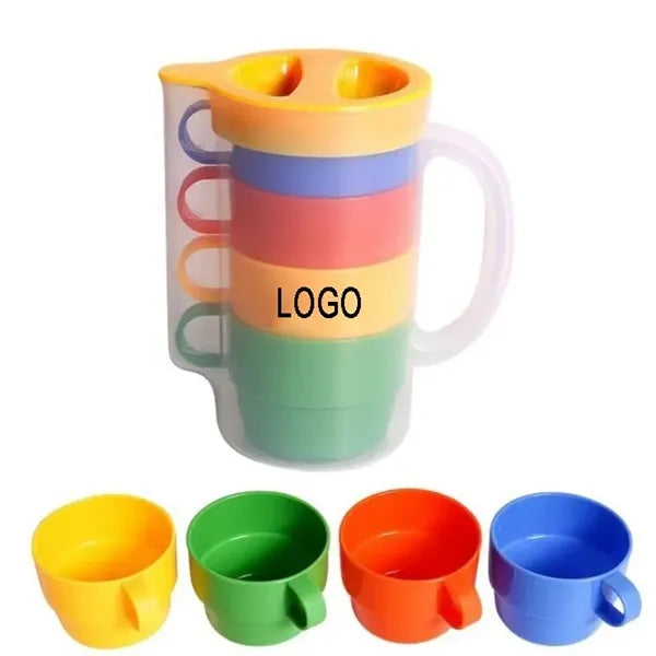 Plastic Kettle Set with 4 Cups