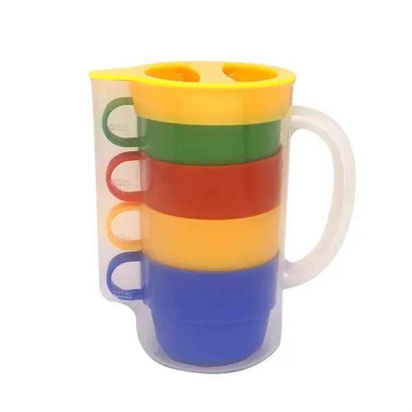 Plastic Kettle Set with 4 Cups
