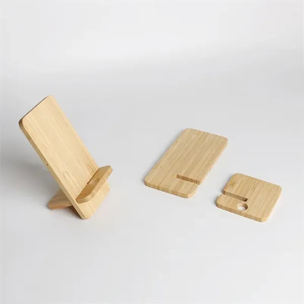 10W Bamboo Wood Wireless Charger Removable Cell Phone Stand