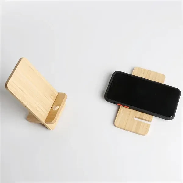 10W Bamboo Wood Wireless Charger Removable Cell Phone Stand