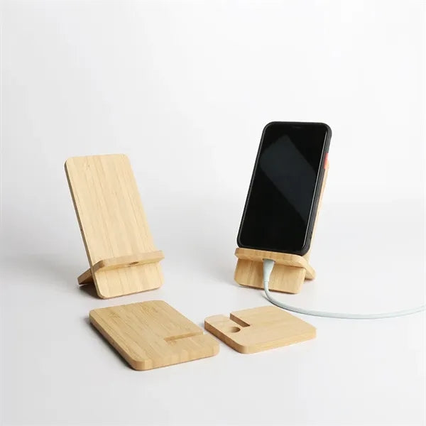 10W Bamboo Wood Wireless Charger Removable Cell Phone Stand