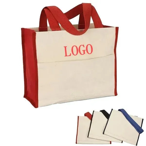 Cotton canvas grocery tote bag