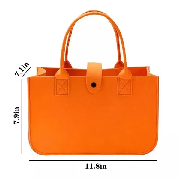 Felt PU Leather Tote Bag