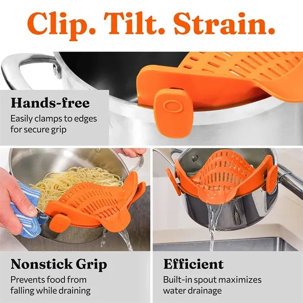 Adjustable Universal Silicone Strainer With Snap-On