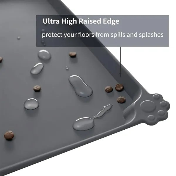 Waterproof Pet Feeding Mat With High Raised Edges
