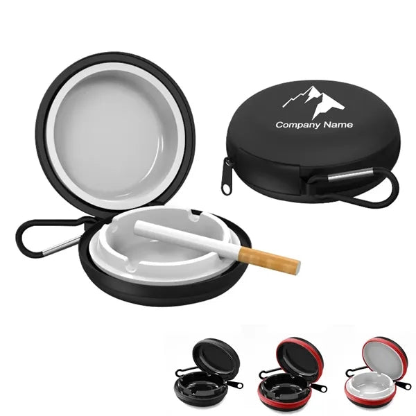 Mini Round Travel Ashtrayportable Car Ashtray With Lid