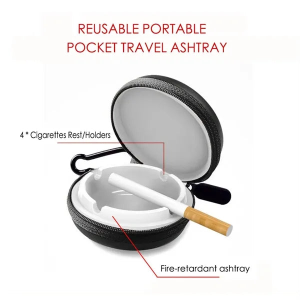 Mini Round Travel Ashtrayportable Car Ashtray With Lid