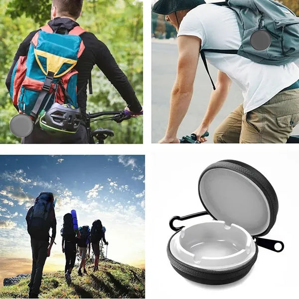 Mini Round Travel Ashtrayportable Car Ashtray With Lid