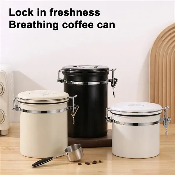 1.2L/1.5L/2L Stainless Steel Coffee Canister With Date
