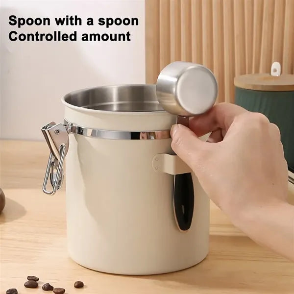 1.2L/1.5L/2L Stainless Steel Coffee Canister With Date