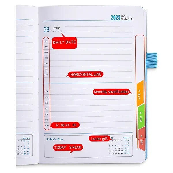 Leather Planner Notebook 2025 Academic With Elastic Band
