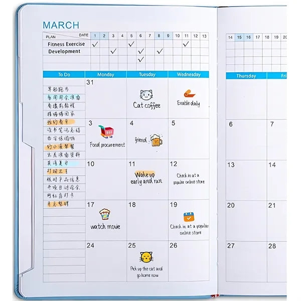 Leather Planner Notebook 2025 Academic With Elastic Band