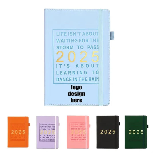 Leather Planner Notebook 2025 Academic With Elastic Band