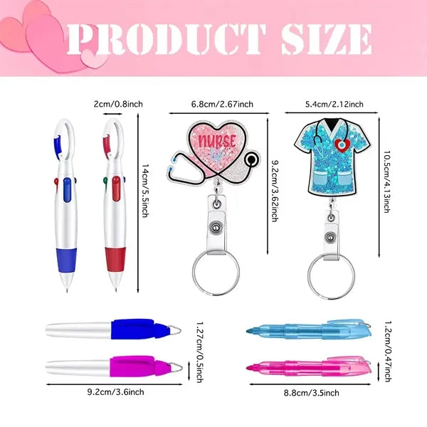 Retractable Medical Badge Reels with Different Color Pens