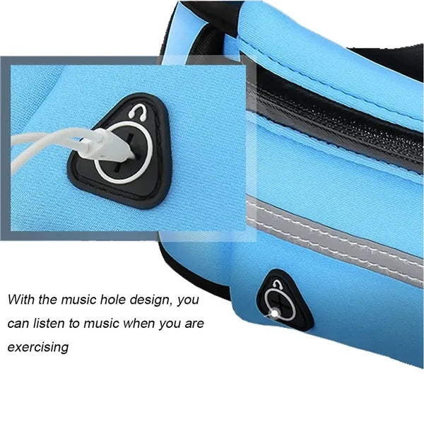 Waterproof Running Fanny Pack with Headphone Port