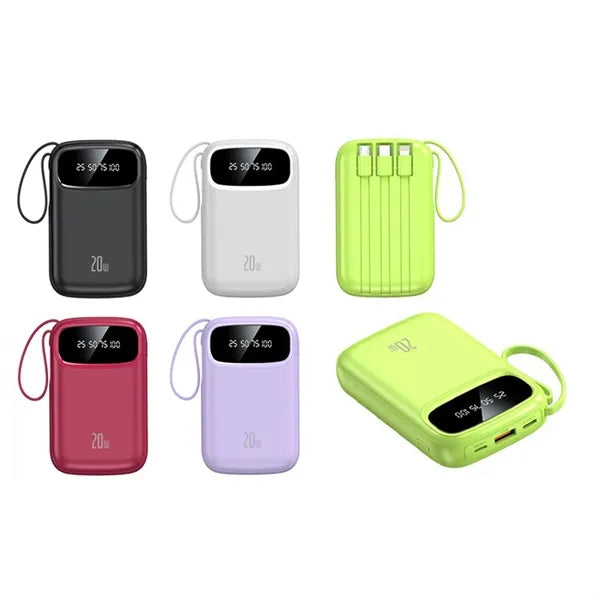 10000 mAh Built-in Cable LED Display Power Bank