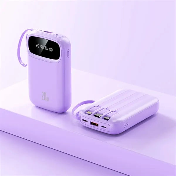 10000 mAh Built-in Cable LED Display Power Bank