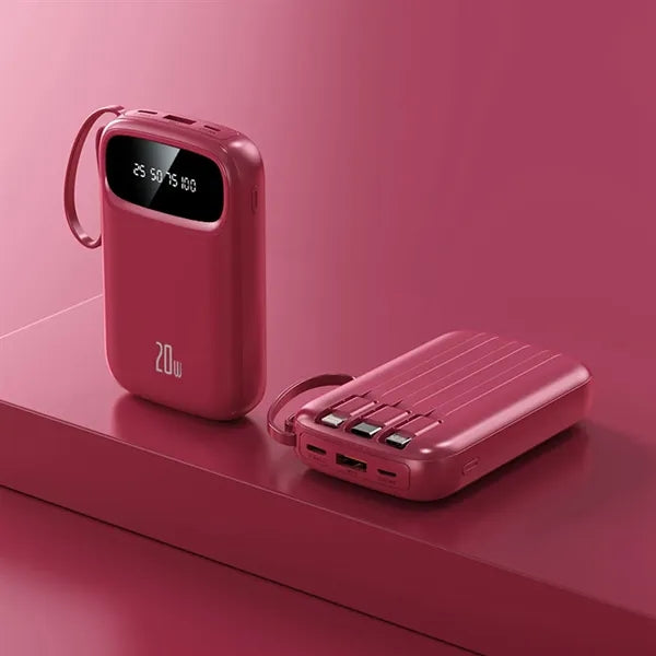 10000 mAh Built-in Cable LED Display Power Bank
