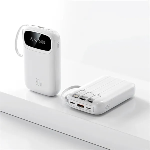10000 mAh Built-in Cable LED Display Power Bank