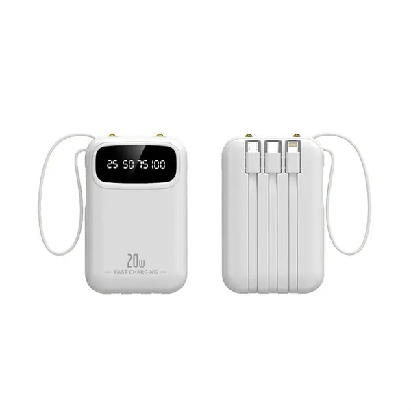 10000 mAh Built-in Cable LED Display Power Bank